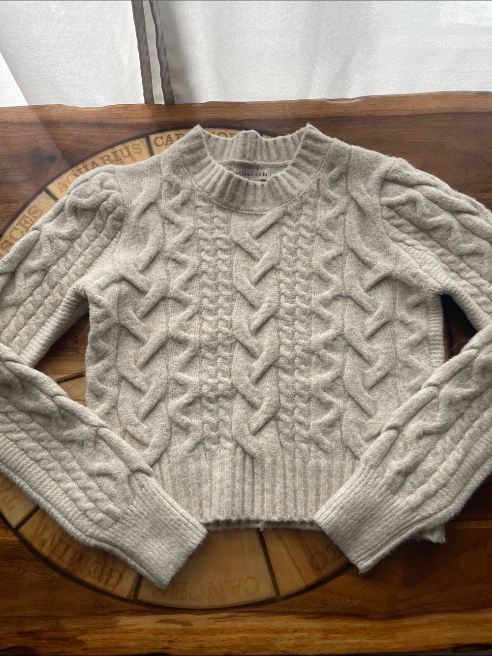 Brand new cream/tan/light grey blended cropped sweater.